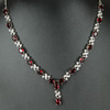 White Gold Finish Ruby Love And Kisses Necklace