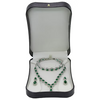 White Gold Finish Created Diamond Green Emerald Classic Pear Cut Set