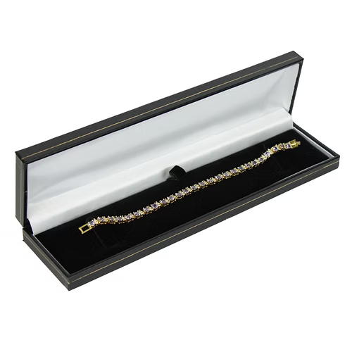 Yellow Gold Finish Purple Amethyst Flower Design Tennis Bracelet