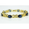 Yellow Gold Finish Sapphire Love And Kisses Bracelet
