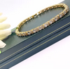 Yellow Gold Finish Round Cut 2 tiny Created Diamond Tennis Bracelet