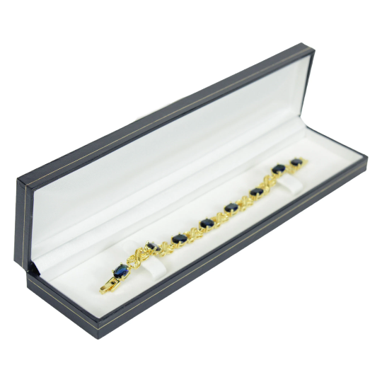 Yellow Gold Finish Sapphire Love And Kisses Bracelet