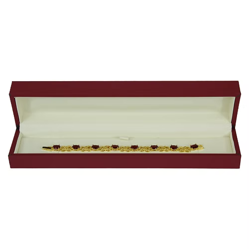 Yellow Gold Finish Ruby Love And Kisses Bracelet