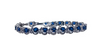 WHITE GOLD FINISH Created Diamond Oval Cut Blue Sapphire Bracelet