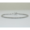 White Gold Finish Created Diamond Microscopic Round Cut Small Tennis Bracelet