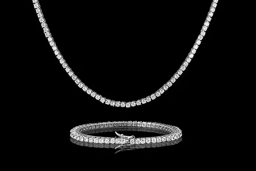 Tennis Created Diamond Bracelet and Necklace Se