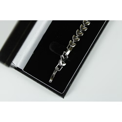 White Gold Finish Purple Amethyst Triple Flower Design Tennis Bracelet