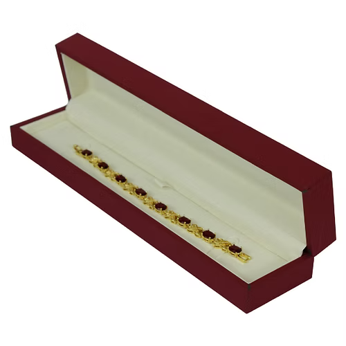 Yellow Gold Finish Ruby Love And Kisses Bracelet