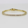 YELLOW GOLD FINISH Round Cut Classic Created Diamond bracelet