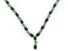 White Gold Finish Emerald Love And Kisses Necklace