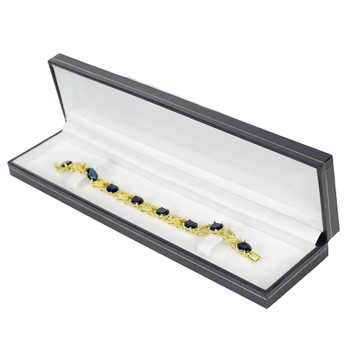 Yellow Gold Finish Sapphire Love And Kisses Bracelet