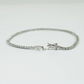White Gold Finish Created Diamond Microscopic Round Cut Small Tennis Bracelet