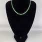 WHITE GOLD FINISH Square Cut Green Emerald and Created Diamond Necklace