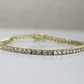 Yellow Gold Finish 3mm Created Diamond Round Cut Tennis Bracelet