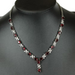 White Gold Finish Ruby Love And Kisses Necklace