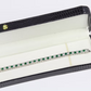 WHITE GOLD FINISH Green Emerald Princess Cut Alternating CD Bracelet