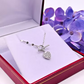 White Gold Finish Necklace with Heart Shaped Created Diamond Pendant