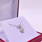 White Gold Finish Necklace with Heart Shaped Created Diamond Pendant