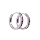 White Gold Finish Huggies Hoop Citrine and Created Diamond earring