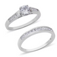 White Gold Finish Round Cut Eternity Ring Set