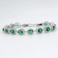 White Gold Finish Created Diamond Green Emerald Classic Pear Cut Set