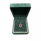 White Gold Finish Created Diamond Red Ruby Oval Cut Star Design Necklace