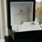 White Gold Finish Round Cut Created Diamond Stud Earrings Perfect Gift