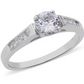 White Gold Finish Round Cut Eternity Ring Set