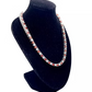 Elegant White Gold Round-Cut Created Diamond Red Garnet Necklace Set