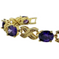 Yellow Gold Finish Amethyst Love And Kisses Bracelet