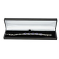 White Gold Finish Purple Amethyst Triple Flower Design Tennis Bracelet