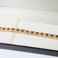 YELLOW GOLD FINISH Red Garnet Princess Cut Alternating CD Bracelet
