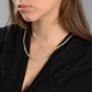 Yellow Gold Finish Created Diamond Round Cut Tennis Necklace