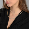 Yellow Gold Finish Created Diamond Round Cut Tennis Necklace