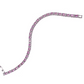 White Gold Finish Pink Tourmaline with 2 Created Diamond Tennis Bracelet