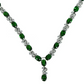 White Gold Finish Emerald Love And Kisses Necklace