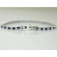 White Gold Finish Created Diamond Blue Sapphire Round Cut Tennis Bracelet