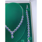 White Gold Finish Blue Sapphire Pear Cut and Created Diamond Set
