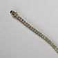 Yellow Gold Finish 3mm Created Diamond Round Cut Tennis Bracelet